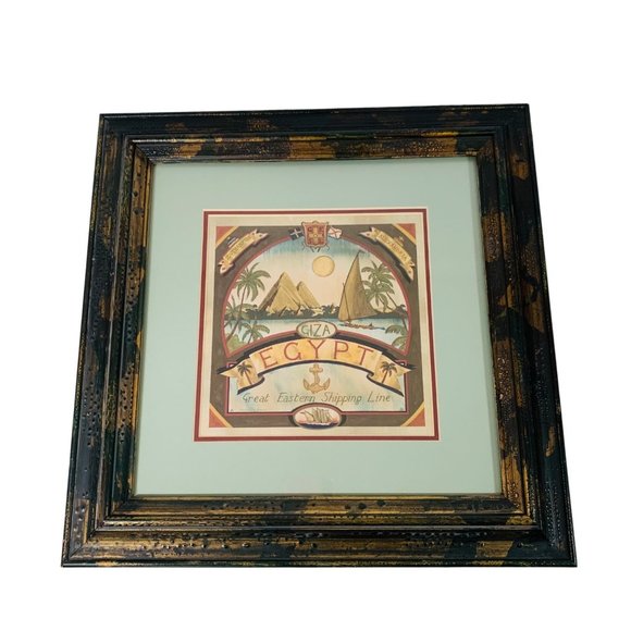 VTG Egypt Art Print By Richard Henson 16"x16" Framed Giza Ship Wall Art - Picture 9 of 9